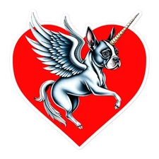 "Bostiecorn" Sticker Boston Terrier Bostie Unicorn Pegasus Dog Puppy
