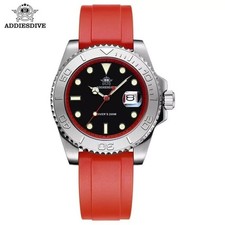 41MM ADDIESDIVE Quartz Men's Dive Watch Silicone 200M Waterproof Luminous NEW