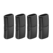 uxcell 8mmx4mm Flat Leather Clasps, 4Pcs Bracelet Clasps 8x4mm, Black