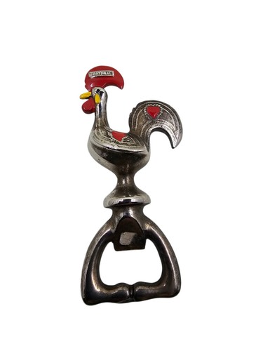 Portugal Galo de Barcelos Silver Enamel Rooster Bottle Opener Souvenir 5"