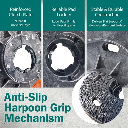 For 17" Floor Buffer Pad Driver 16" Harpoon Style w/Clutch Plate NP-9200 image 7