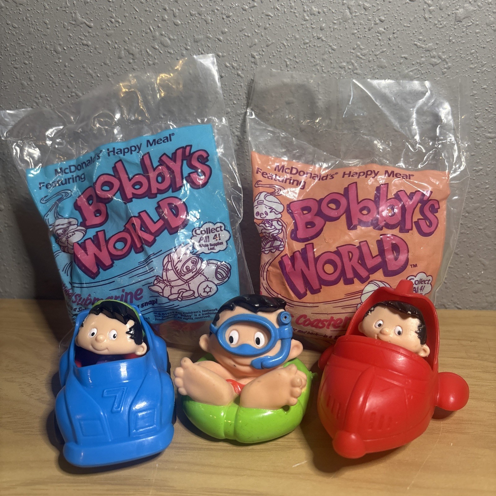 BOBBY'S WORLD - VINTAGE 1994 MCDONALD'S HAPPY MEAL TOYS - COMPLETE SET OF 5