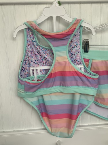 Eddie Bauer Girls' multicolor Reversible 4-Piece Swim Set, Sz L (14-16) - Picture 5 of 13