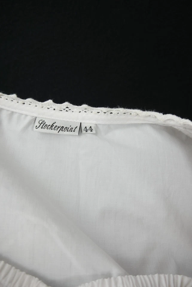 Gr.44 Dirndlbluse weiß Bluse für Dirndl Stockerpoint mit Spitze B11317 - Bild 4 von 4