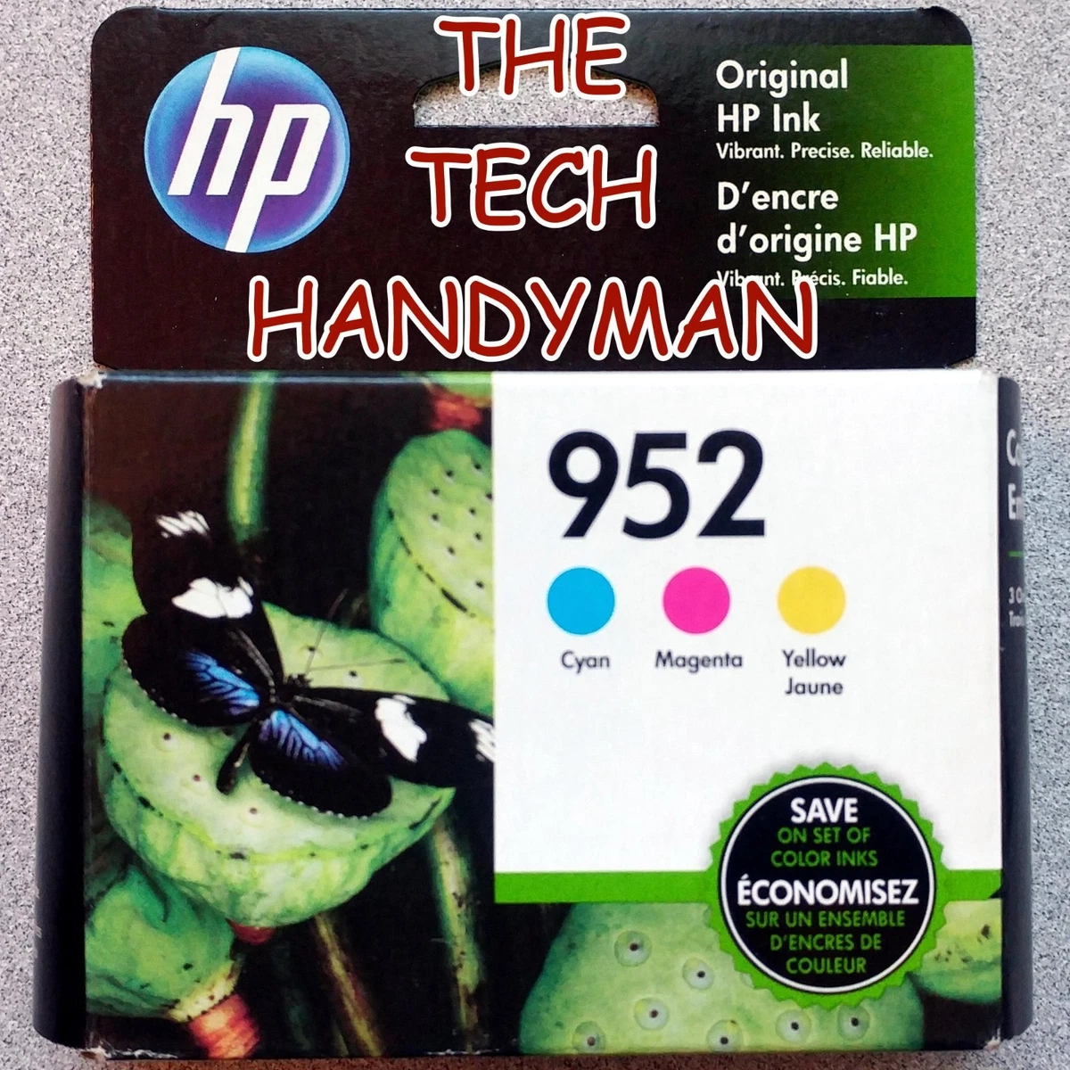 Genuine HP 952 Cyan, Magenta, Yellow Ink Cartridge 3-Pack (N9K27AN) - Expires 2026/2027