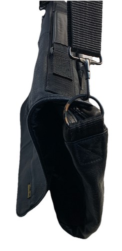 Eddie Bauer Black Faux Leather Briefcase Messenger Laptop Bag w Shoulder Strap - Picture 16 of 22