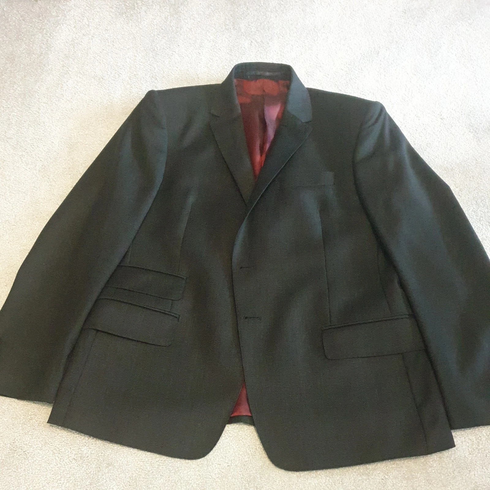 Immaculate M&S Blazer Jacket Men's 42" Charcoal Luxury Slim Fit Pure New Wool