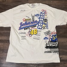 Vintage Jimmie Johnson NASCAR Shirt Mens XL White NASCAR 2004 Tee