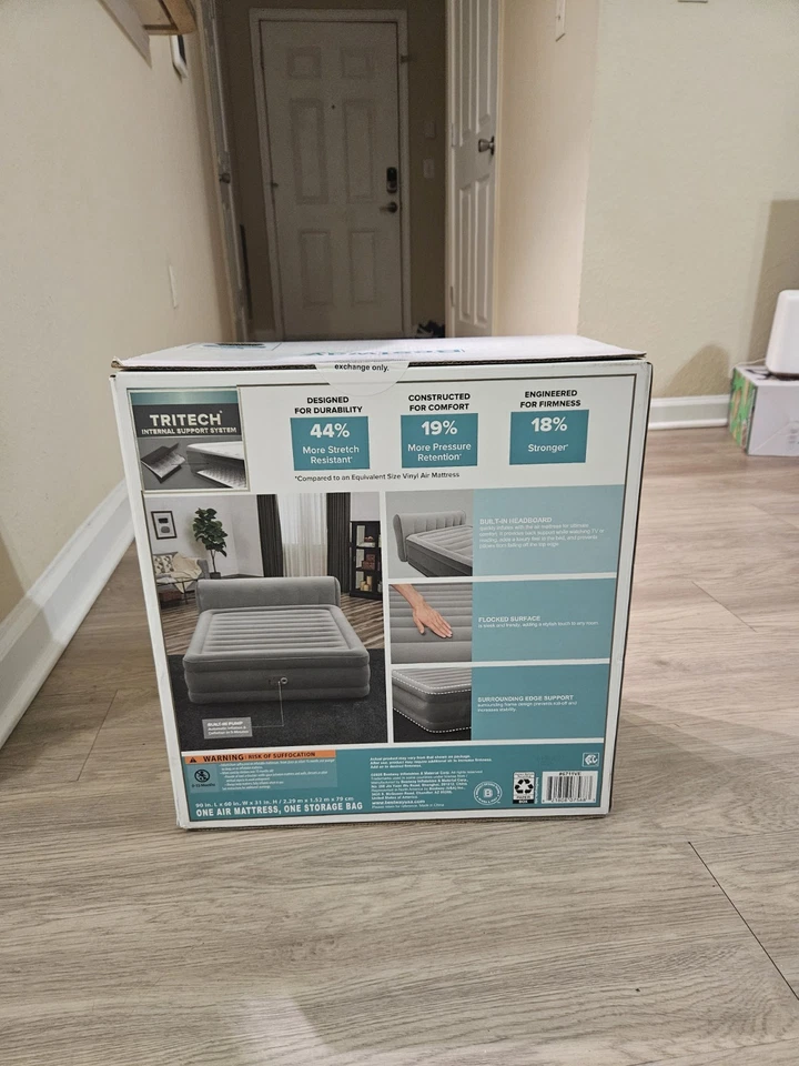 Bestway® Headboard Tritech Airbed Queen 18" with Built-in AC Pump - Image 3 of 4