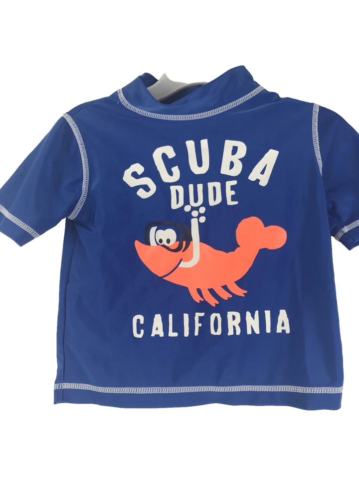 Carter’s Kleinkind Jungen blau Rash Guard Schwimmshirt Scuba Dude 12M UPF Schutz