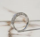 1.50 Ct Round Real Moissanite Eternity Wedding Band Ring 14k White Gold Plated