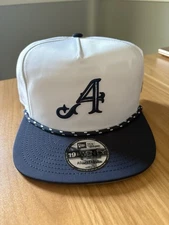 LIV Golf 4 Aces GC Adjustable SnapBack New Era White Navy Blue Hat New With Tags