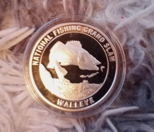 North American Fishing Club Grand Slam Walleye .999 1oz. Silver Proof