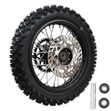 Rim tube tire 80/100-12 3.00-12 12-15MM Dirt Pit Bike Trail axle 12"Complete rea