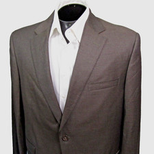 Cremieux Mens Sport Coat 46R Solid Brown Loro Piana 130s Wool Double Vent