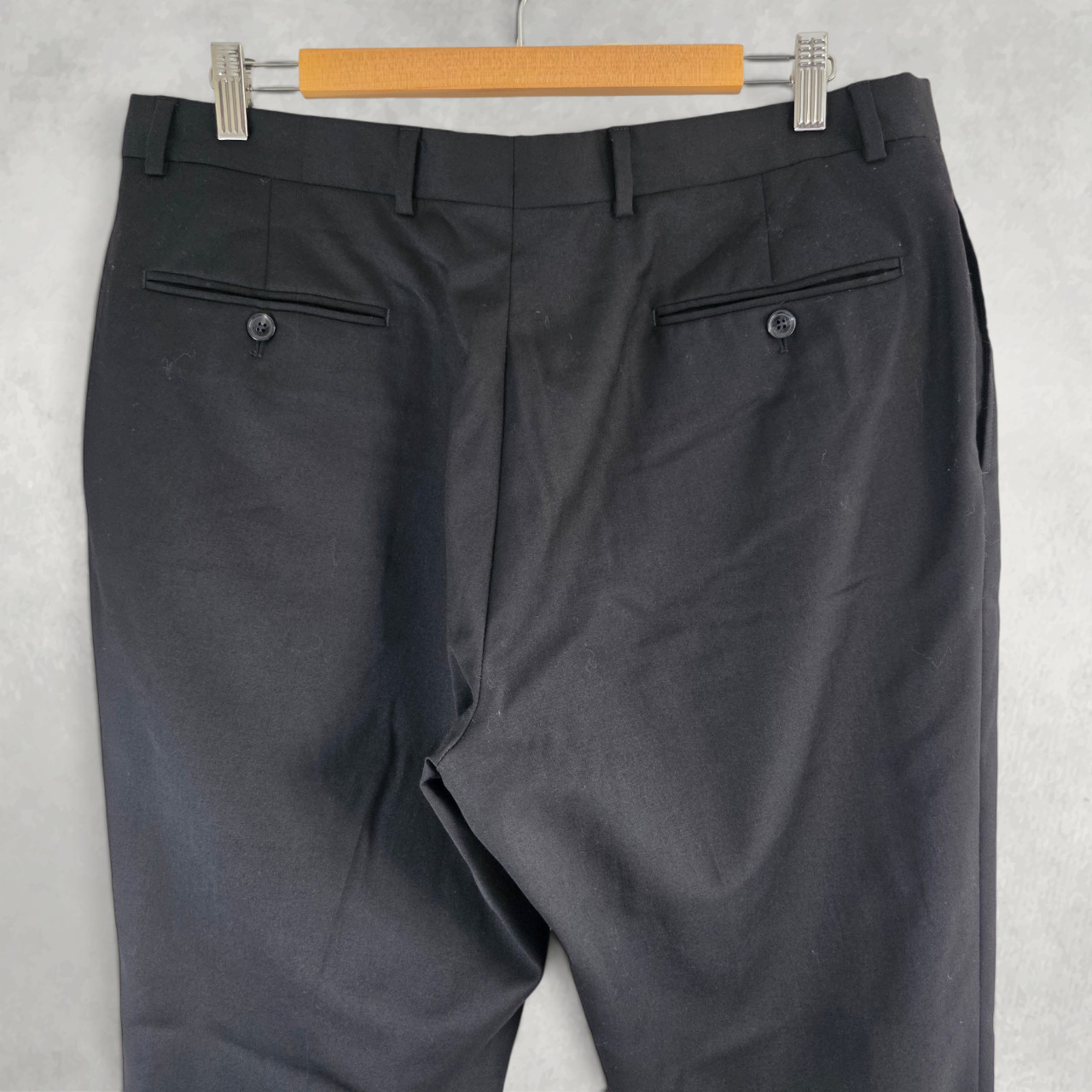 Tommy Hilfiger Men’s Wool Dress Trousers W36 L32 Black Smart Tailored Formal image 8