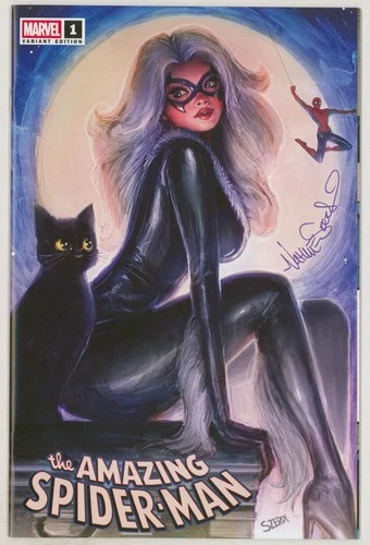 SIGNED Nathan Szerdy Variant Cover Art Amazing Spiderman #1 LGY #965 Black Cat