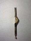 Seiko Vintage Quartz Women's Watch Half Moon Gold Tone 1F20-5D59 NEEDS SERVICE