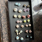 vintage costume jewelry clip on earrings lot