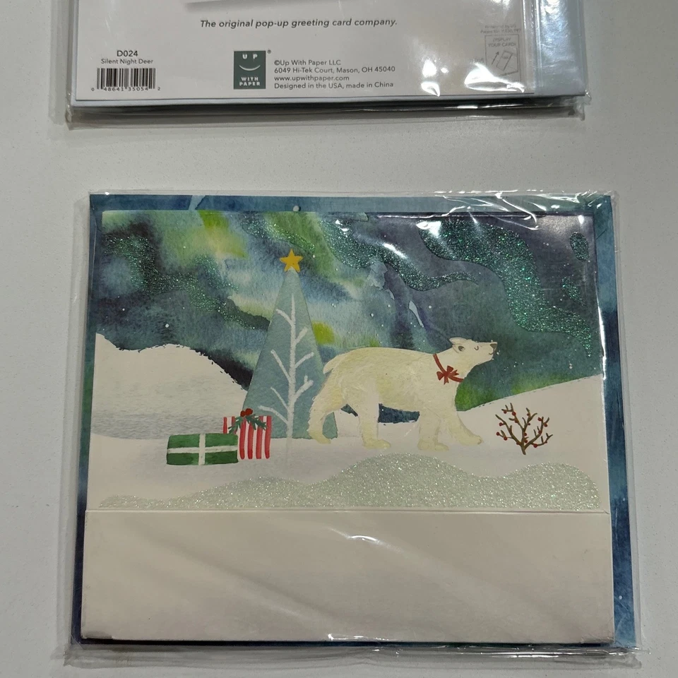 2 Christmas Delighted Shadowbox Cards Up With Paper Light Up Pop Up Greeting - Image 4 of 4