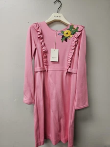 Gucci Robe brodée princesse rose en jersey viscose stretch enfant fille...