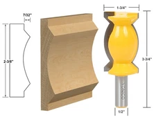 2-3/8" Crown Molding Router Bit - 1/2" Shank - Yonico 16152