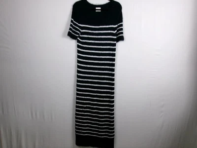 Khaite Helen Striped Brushed Silk & Cashmere Midi Dress - Size M