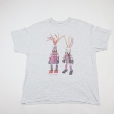 Obviousfront Robots Recycle Art T-Shirt Mens XL Gray Crewneck