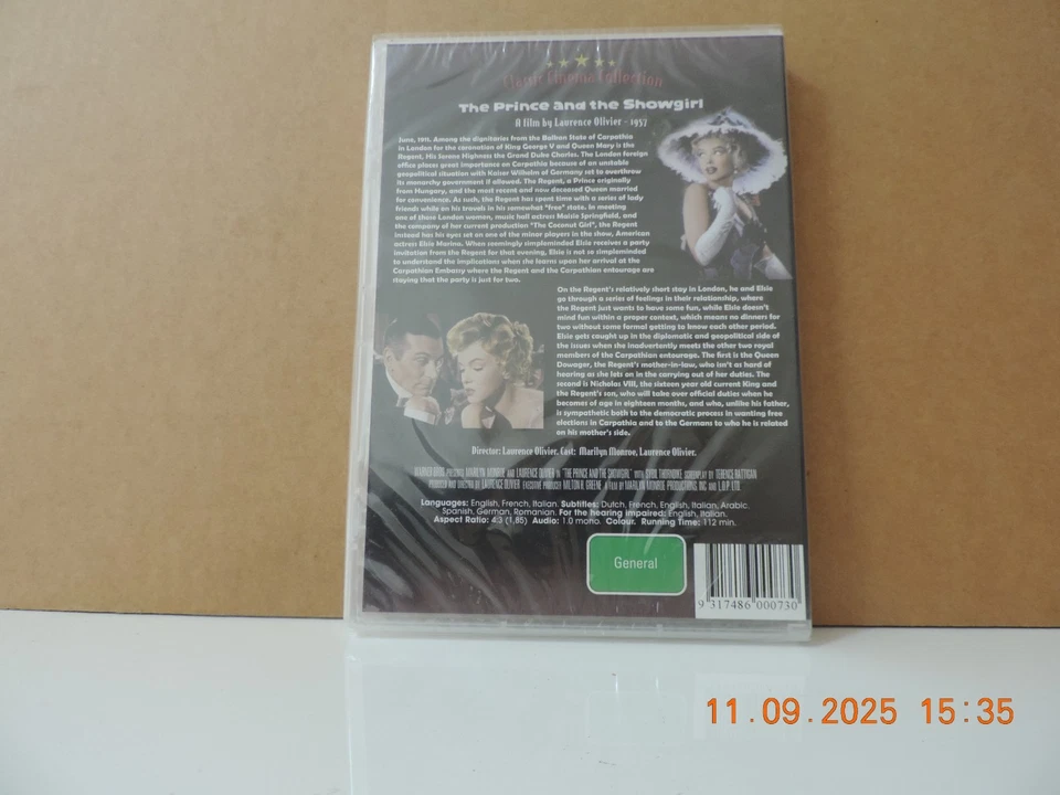 The Prince And The Showgirl - DVD - Region 4  Brand New & Sealed - Free postage - image 2 of 2