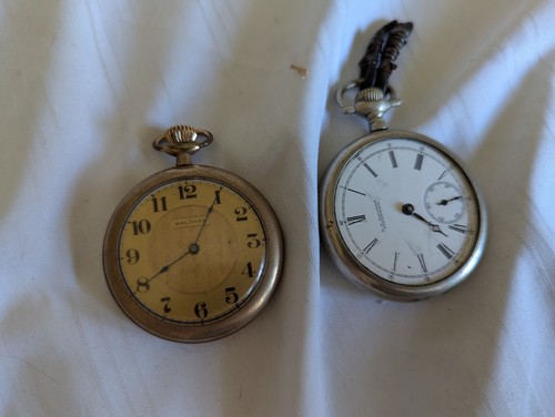 Lot of pocket watches Waltham J.O. Palmer Fisher Ill for parts unworking