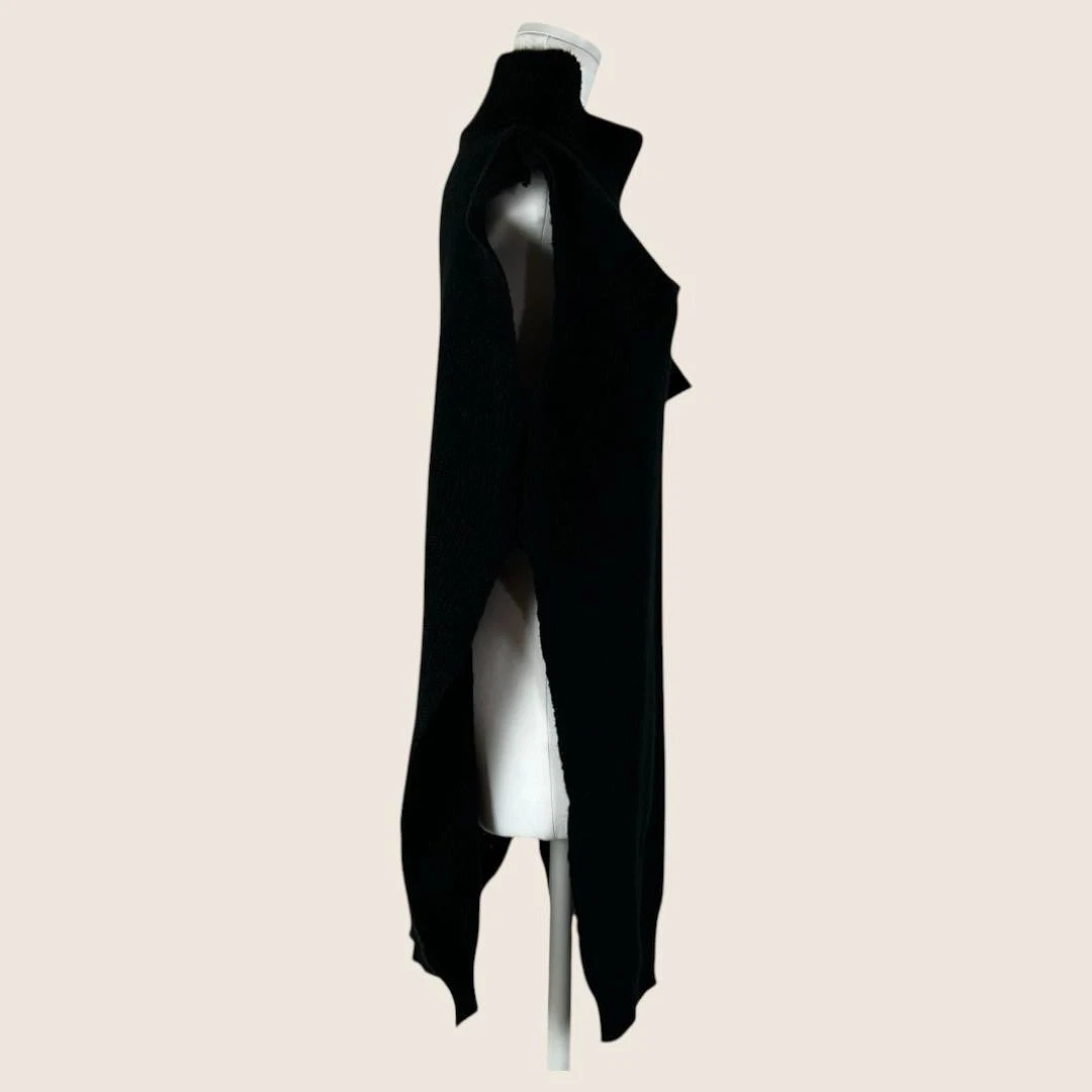 sacai 2013 gilet in maglia collo alto con corsetto vestito nero