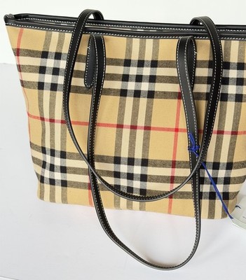 Burberry Small Zip Closure Tote Bag Archive Beige IP Check 8112056