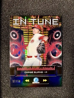 Chase Burns 2024 Bowman Draft In Tune Gold Parallel /50 #IT-2 Cincinnati Reds