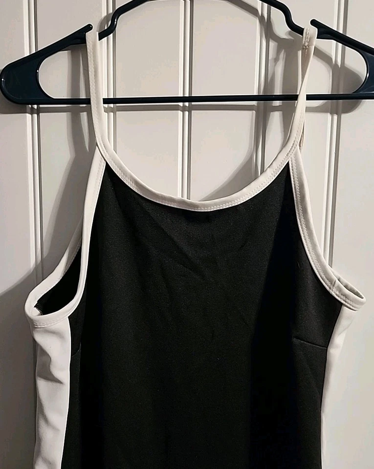 Vestido de mujer Clover hasta el tobillo blanco y negro talla mediana Foto 2 de 4