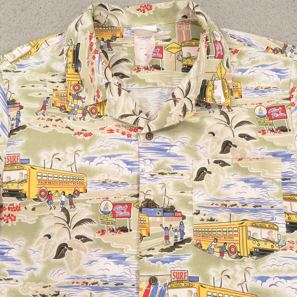 Camisa Hawaiana DE COLECCIÓN Mediana Conductor de Autobús Escolar Florida Turnpike Palm Loop Para Hombres Foto 4 de 4