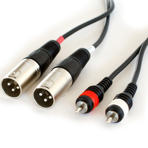 Cable macho PRO 6m doble XLR macho a 2x RCA PHONO doble enchufe de audio doble plomo - Imagen 3 de 12