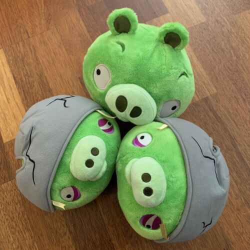 Set Of 3 Angry Birds Pig Plushies No Sound 8 Inch - Picture 1 of 11