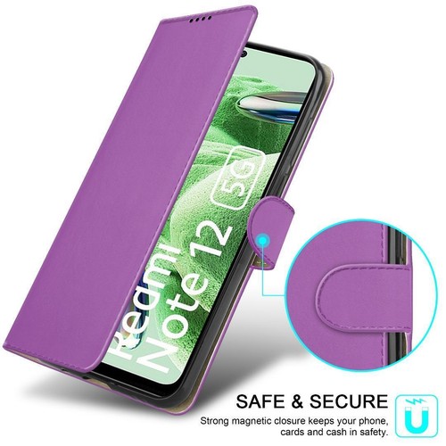 For Xiaomi Redmi Note 12 Pro 5G Case, Slim Leather Wallet Flip Stand Phone Cover - Picture 11 of 21