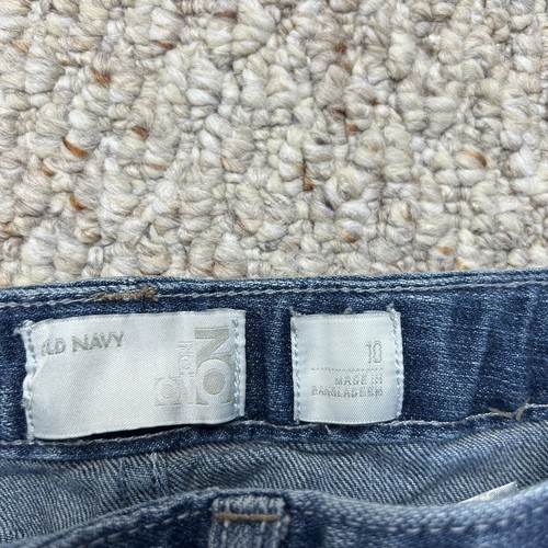 Old Navy Jean Capri Girls Size 10 Cuffed Crop Blue Denim Hearts Adjustable Waist - Picture 10 of 10