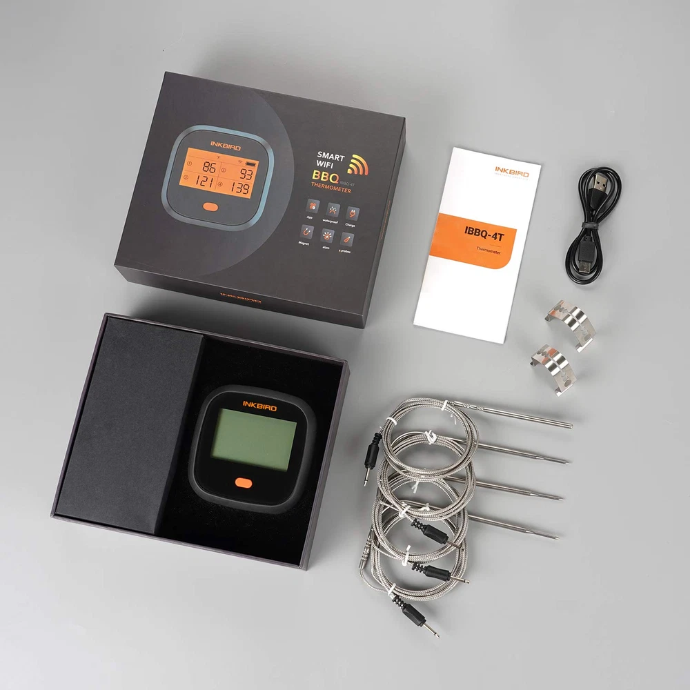 Wifi Meat Thermometer IBBQ-4T, Wireless Wifi BBQ Thermometer for Smoker, Oven |