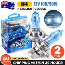 2 pcs H4 HEADLIGHT GLOBES CAR LIGHT BULBS 100/90W 6000K 12V XENON SUPER WHITE