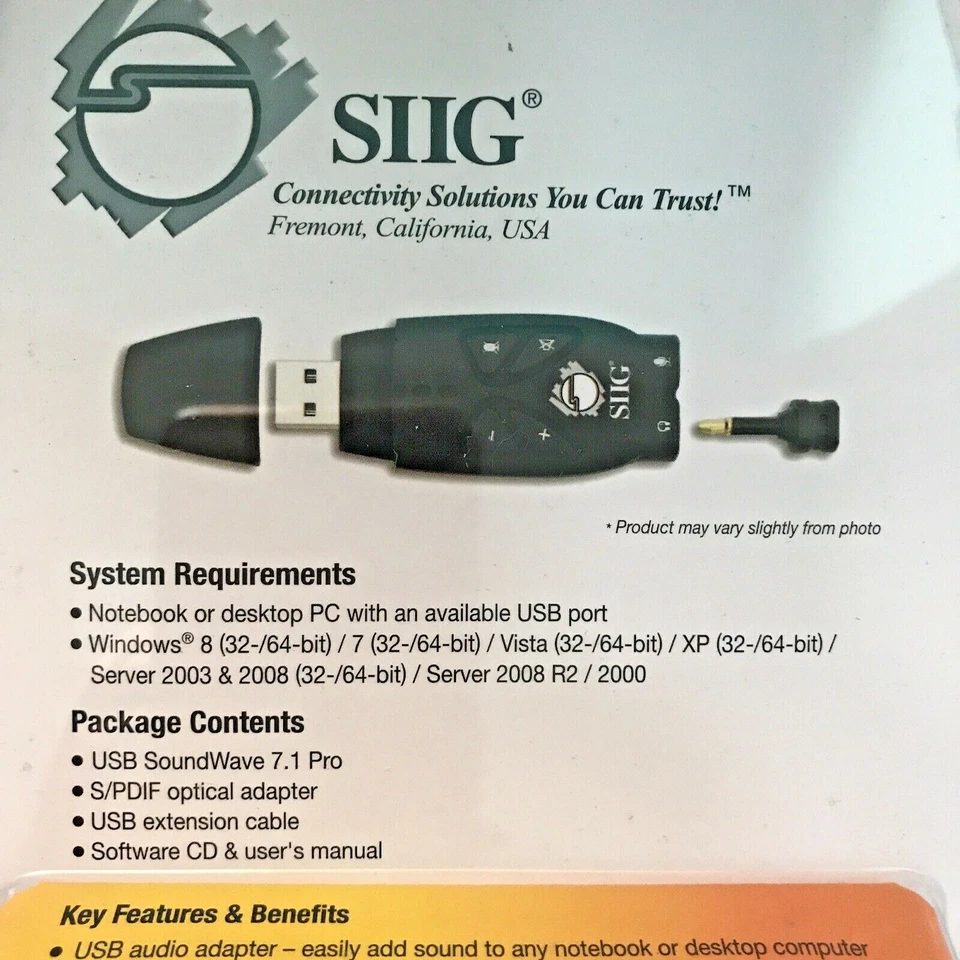 SIIG ALP1530X USB SoundWave 7.1 Pro Upgrade to 7.1 With Optical S/PDIF Output - Image 4 of 4