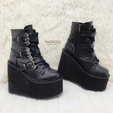 Botas al Tobillo DEMONIA Swing 103 Bat Hebilla 5.5" Plataforma Goth Rave Boot NY