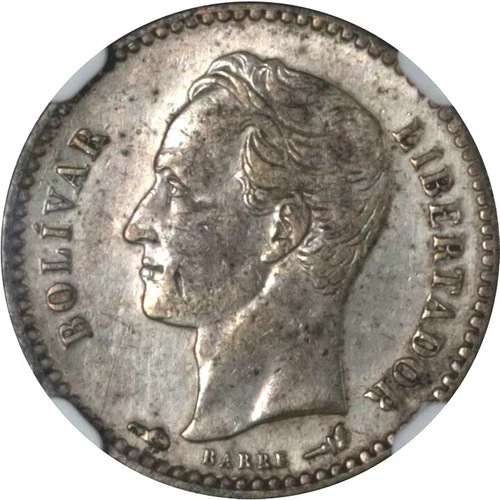 1911 Venezuela 1/2 Bolivar, 50 Centimos, NGC XF Details - Cleaned, Rare Date