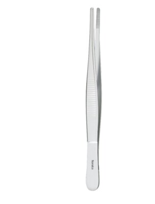 Wilde Dressing Forceps, 5'', Angular, Serrated Tips, Premium