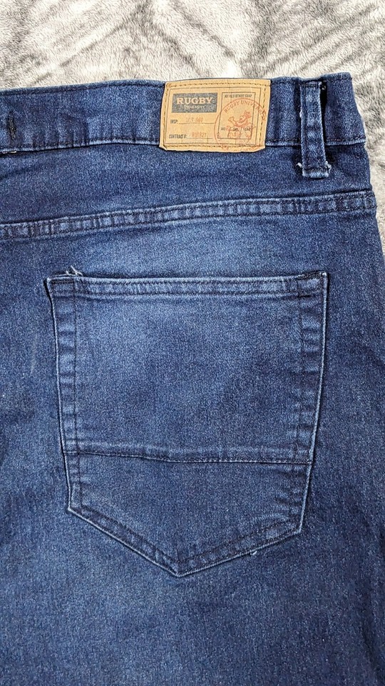Rugby University Jeans Mens 44x32 Stretch Slim Fit Comfort Flex Waist