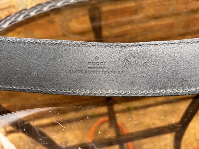Gucci GG Leather Belt Classic Black Made in Italy 114984 Gucci GG Leather Belt Classic Black Made in Italy 114984