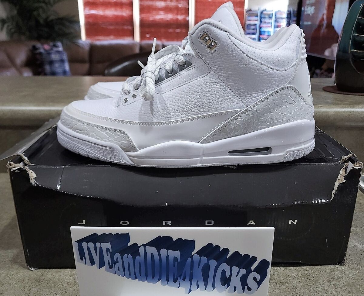 2010 Nike Air Jordan 3 Retro Silver Anniversary Size 12 DS 2010 Nike Air Jordan 3 Retro Silver Anniversary Size 12 DS