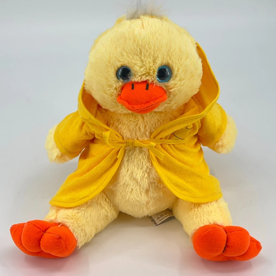 vtg 2001 The Bear Factory Yellow Duck w/ Robe Plush 13" Tall rubber ducky chick - Image 4 of 4