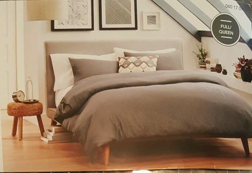 Threshold Lurex Metallic Stripe Gray Duvet Cover 3pc Set ~ Full/Queen ~ NEW